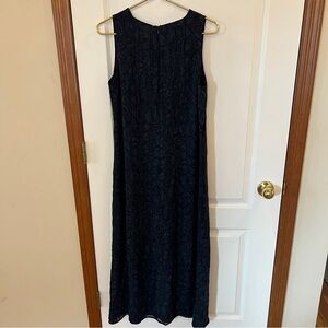 Lauren Ralph Lauren Ladies Size 10 Navy Silk Geometric Maxi Dress
